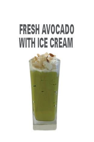 Fresh avocado with ice-cream