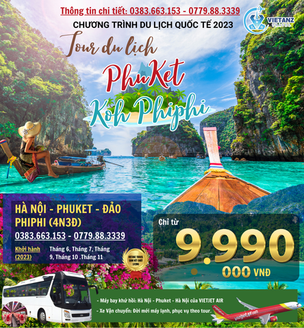 HÀ NỘI - PHUKET - ĐẢO PHI PHI 4N3D (BAY VIETJET AIR)