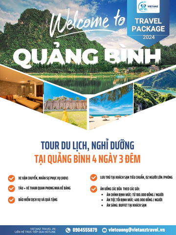 Tour du lịch Quảng Bình: HÀ NỘI - QUẢNG BÌNH - PHONG NHA KẺ BÀNG - ĐỒNG HỚI - NHẬT LỆ - VINH - HÀ NỘI 4 ngày 3 đêm