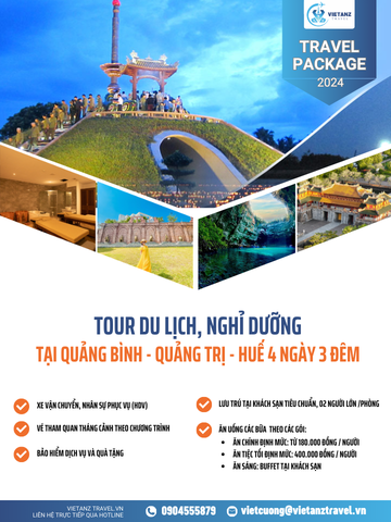 Tour du lịch Quảng Bình: Hà Nội - Quảng Bình - Quảng Trị - Huế 4 ngày 3 đêm