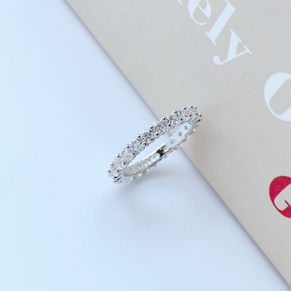 Nhẫn Swarovski Vittore XL trắng - Swarovski Vittore XL ring Round cut, White, Rhodium plated