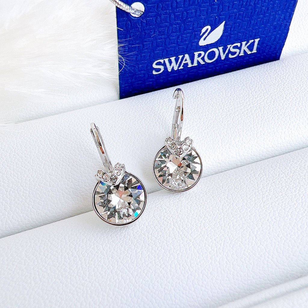 Khuyên tai Swarovski Bella V (màu trắng, xám) - Swarovski Bella V Pierced Earrings (white, grey)