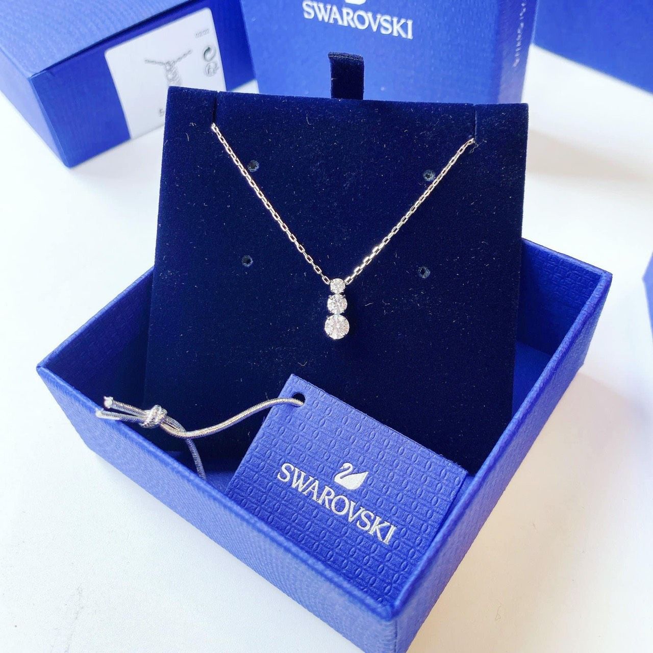 Dây chuyền Swarovski Attract Trilogy trắng - Swarovski Attract Trilogy pendant Round cut, White, Rhodium plated