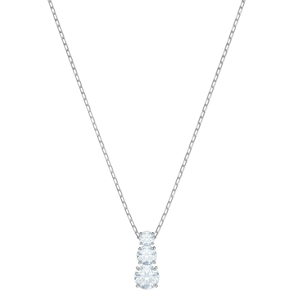 Dây chuyền Swarovski Attract Trilogy trắng - Swarovski Attract Trilogy pendant Round cut, White, Rhodium plated