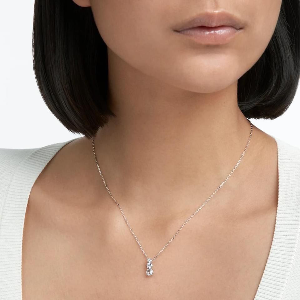 Dây chuyền Swarovski Attract Trilogy trắng - Swarovski Attract Trilogy pendant Round cut, White, Rhodium plated