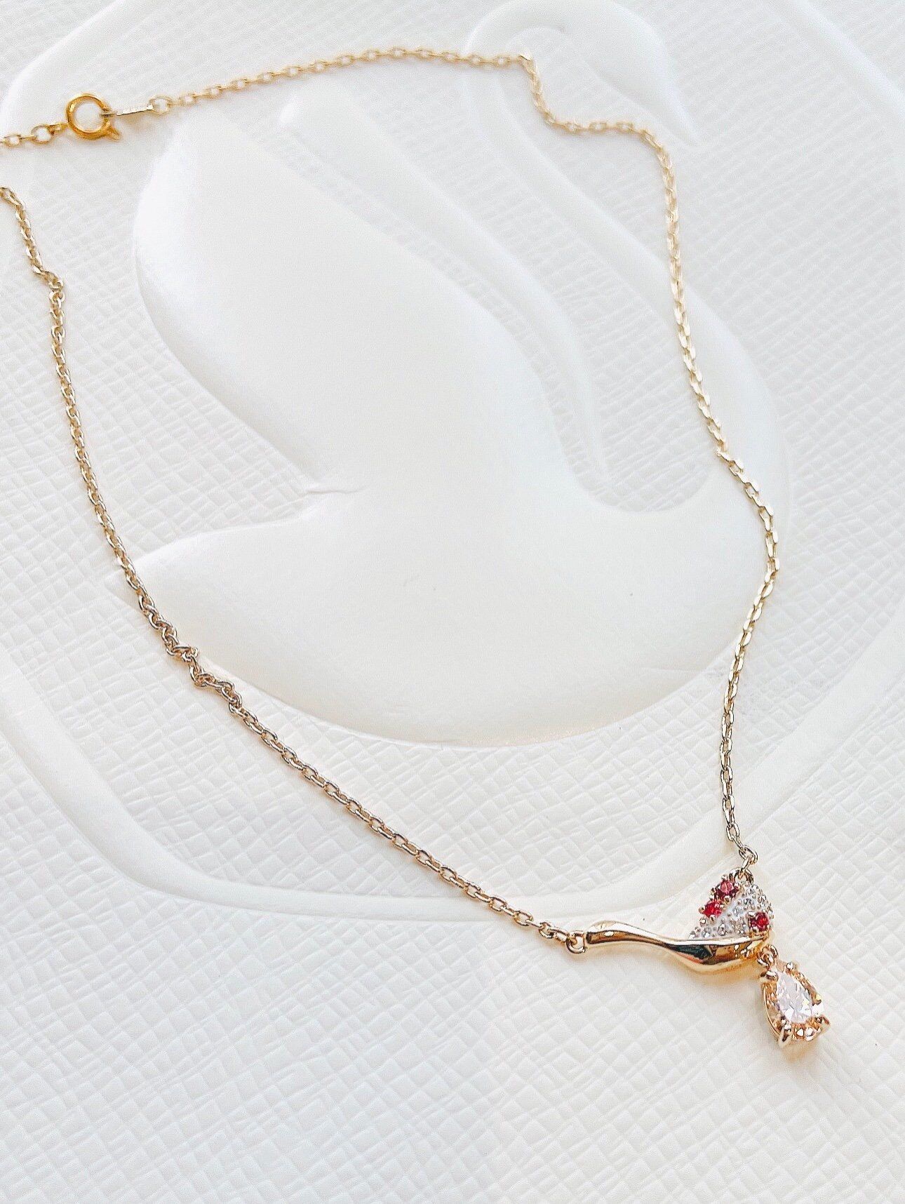 Cariti pendant Red bean ice, Multicolored, Gold-tone plated