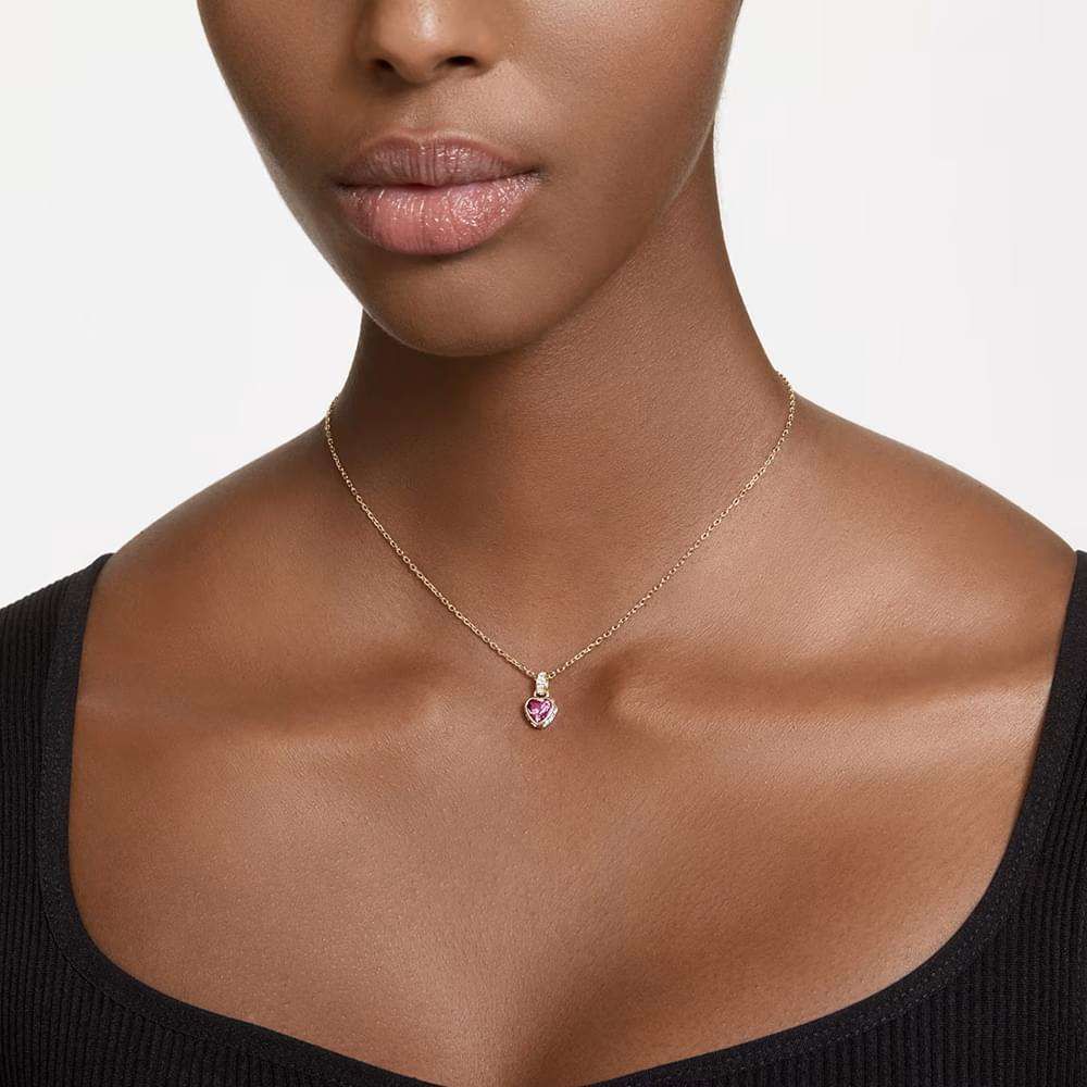 Dây chuyền Swarovski Stilla tim đỏ - Swarovski Stilla pendant Heart, Red, Gold-tone plated