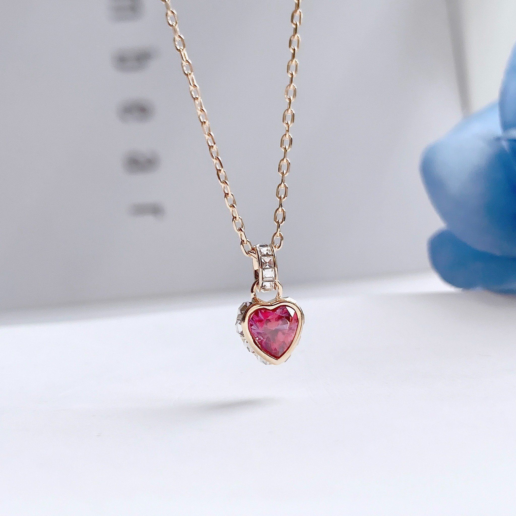Dây chuyền Swarovski Stilla tim đỏ - Swarovski Stilla pendant Heart, Red, Gold-tone plated
