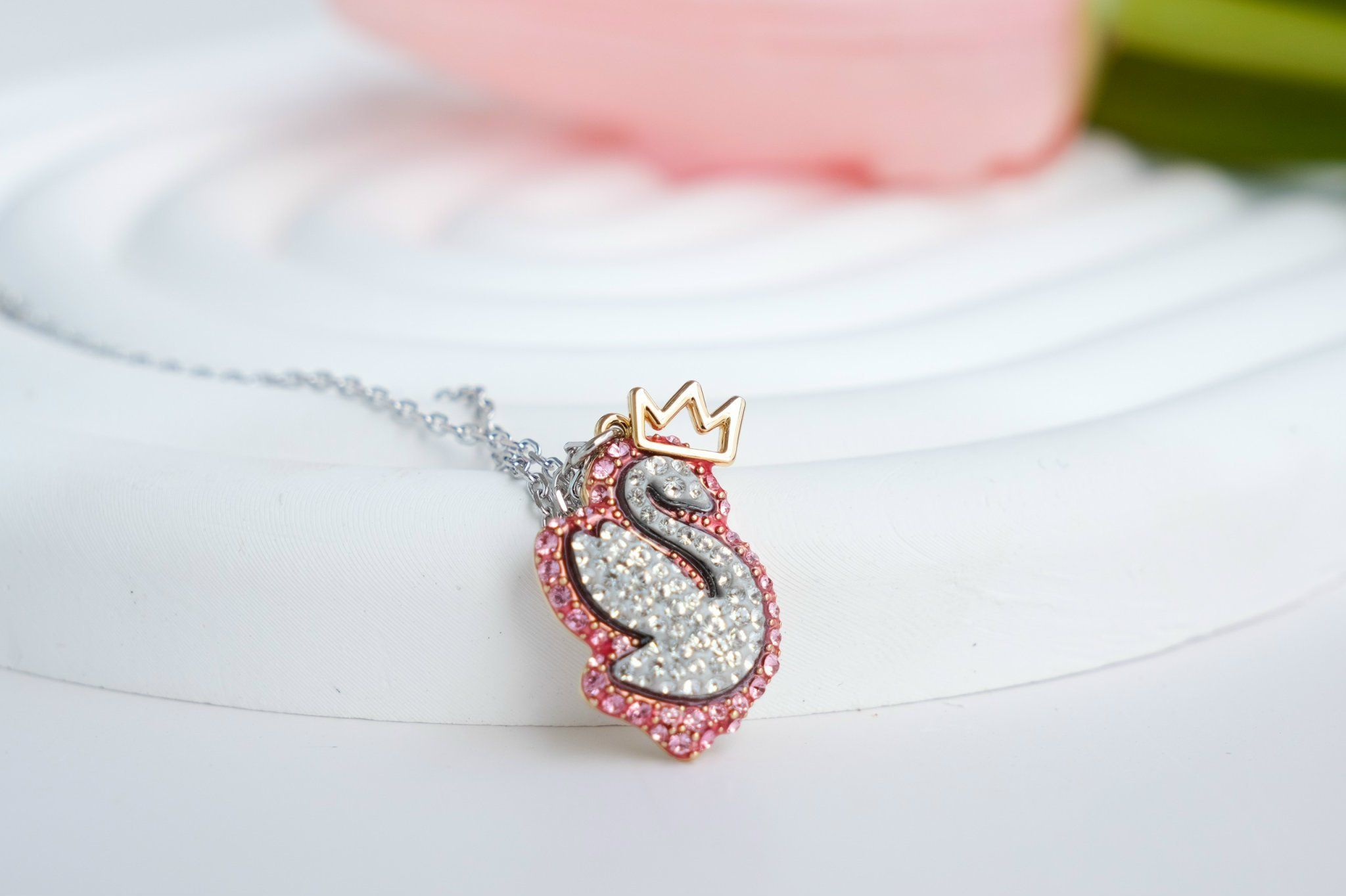 Dây chuyền Swarovski Pop Swan hồng - Swarovski Swan pendant Swan, Pink, Rhodium plated