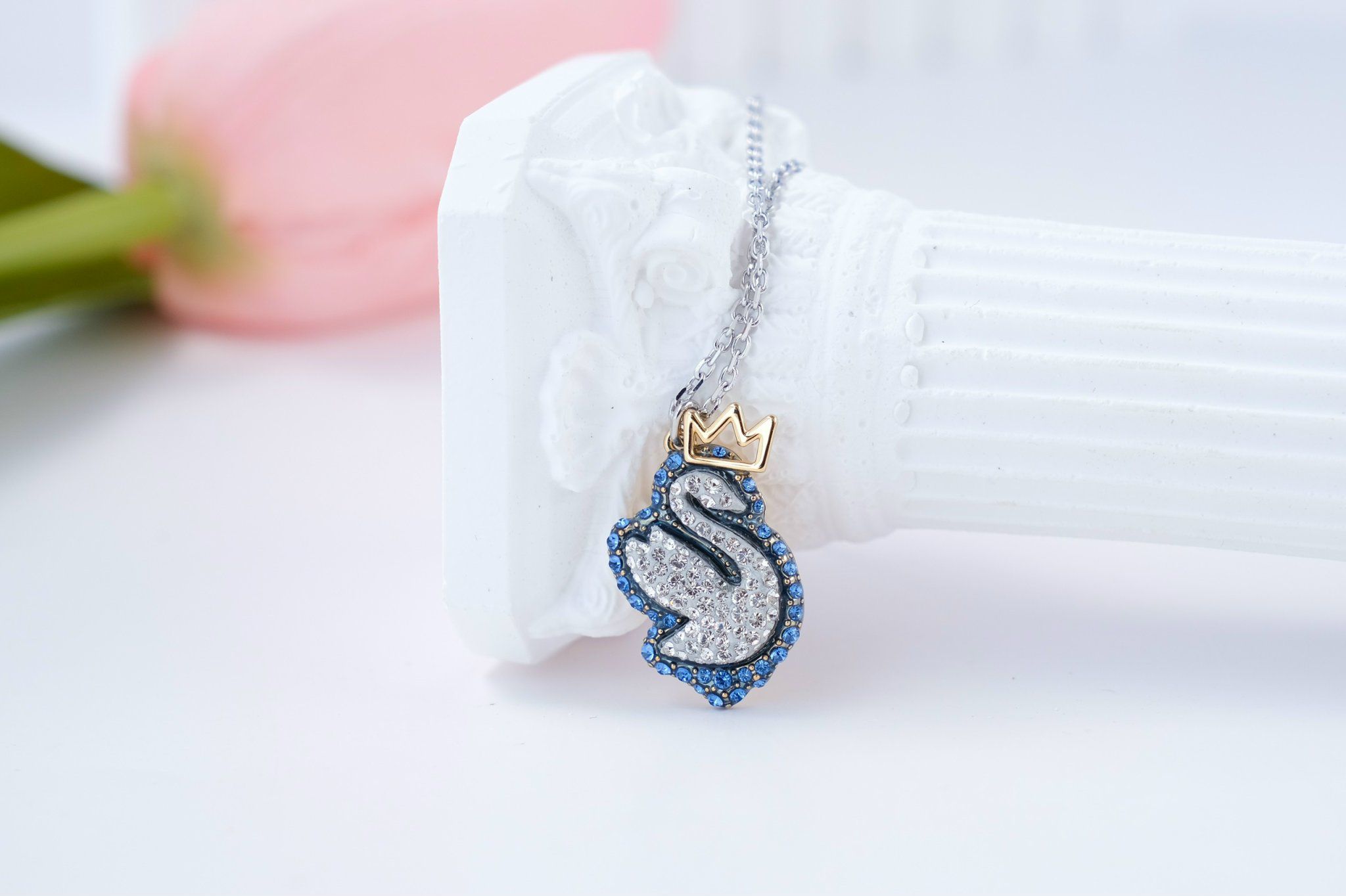 Dây chuyền Swarovski Pop Swan xanh - Swarovski Pop Swan pendant Swan, Blue, Rhodium plated