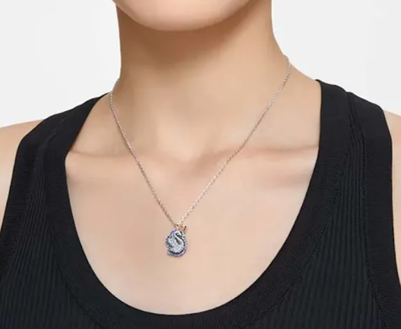 Dây chuyền Swarovski Pop Swan xanh - Swarovski Pop Swan pendant Swan, Blue, Rhodium plated
