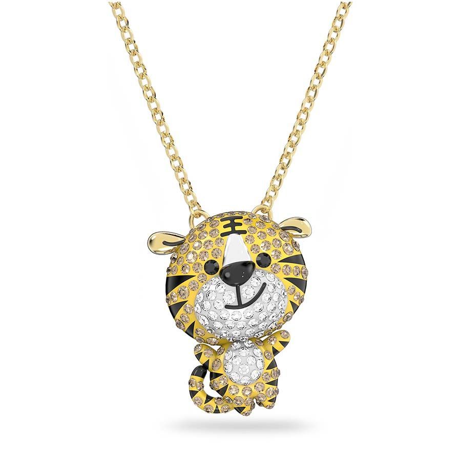 Zodiac Tiger pendant Tiger, Yellow, Gold-tone plated