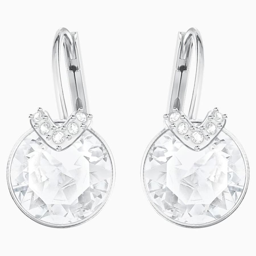 Khuyên tai Swarovski Bella V (màu trắng, xám) - Swarovski Bella V Pierced Earrings (white, grey)