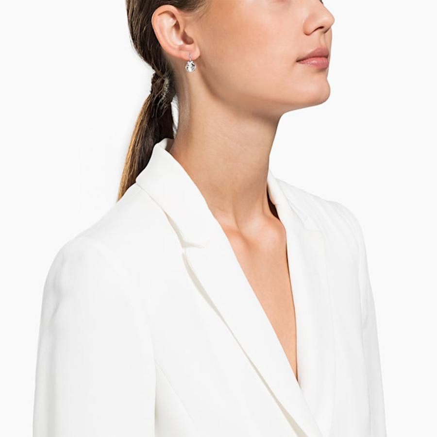 Khuyên tai Swarovski Bella V (màu trắng, xám) - Swarovski Bella V Pierced Earrings (white, grey)
