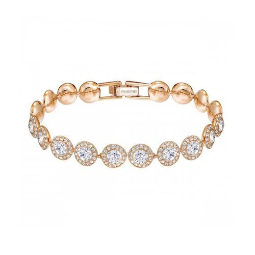 Lắc tay full pha lê Swarovski Angelic trắng/ vàng hồng - Swarovski Angelic bracelet Round cut