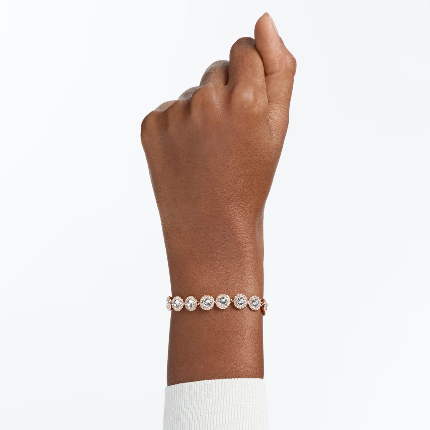 Lắc tay full pha lê Swarovski Angelic trắng/ vàng hồng - Swarovski Angelic bracelet Round cut
