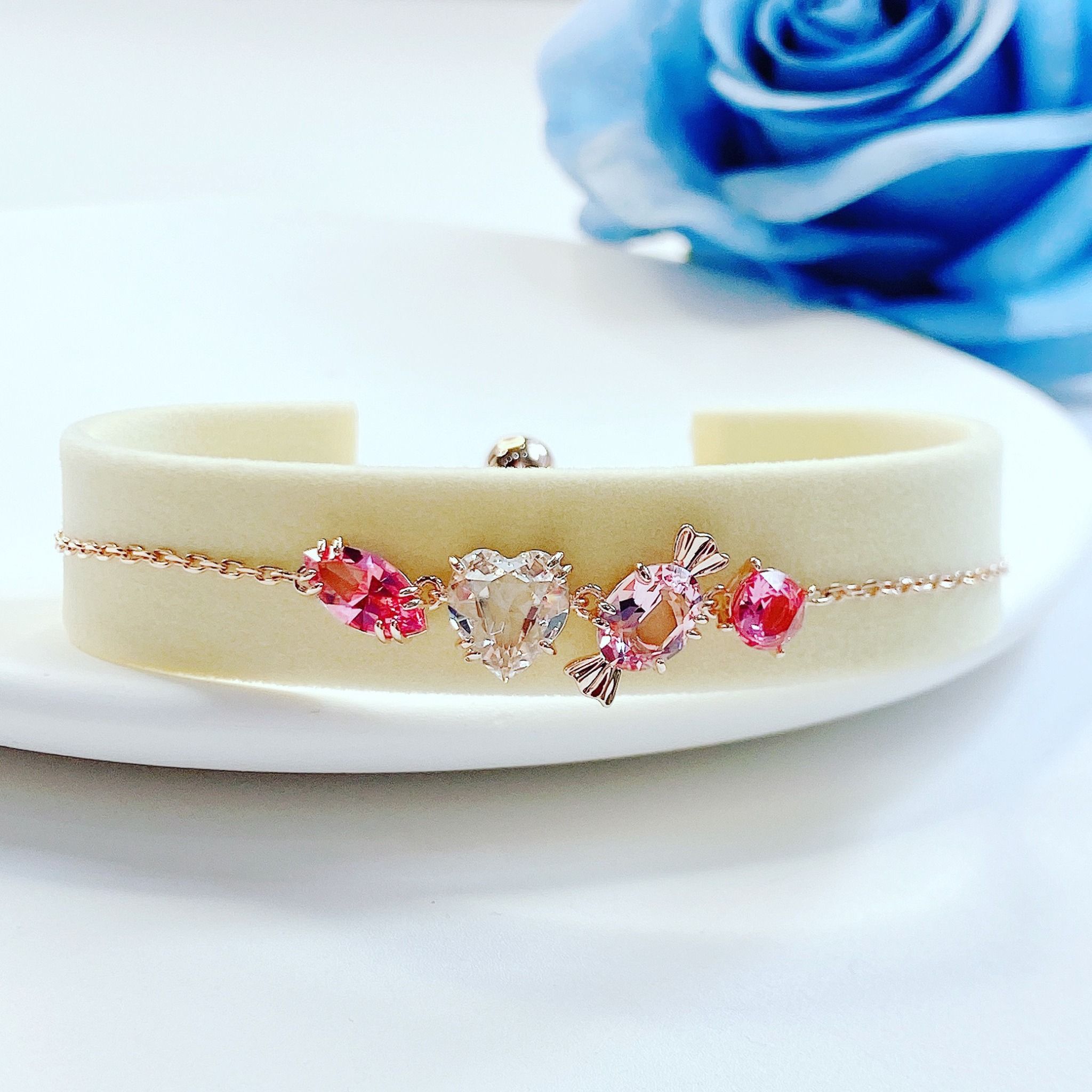 Lắc tay Swarovski Gema 520 kẹo ngọt màu vàng hồng - Swarovski Gema 520 bracelet Candy, Pink, Rose gold-tone plated