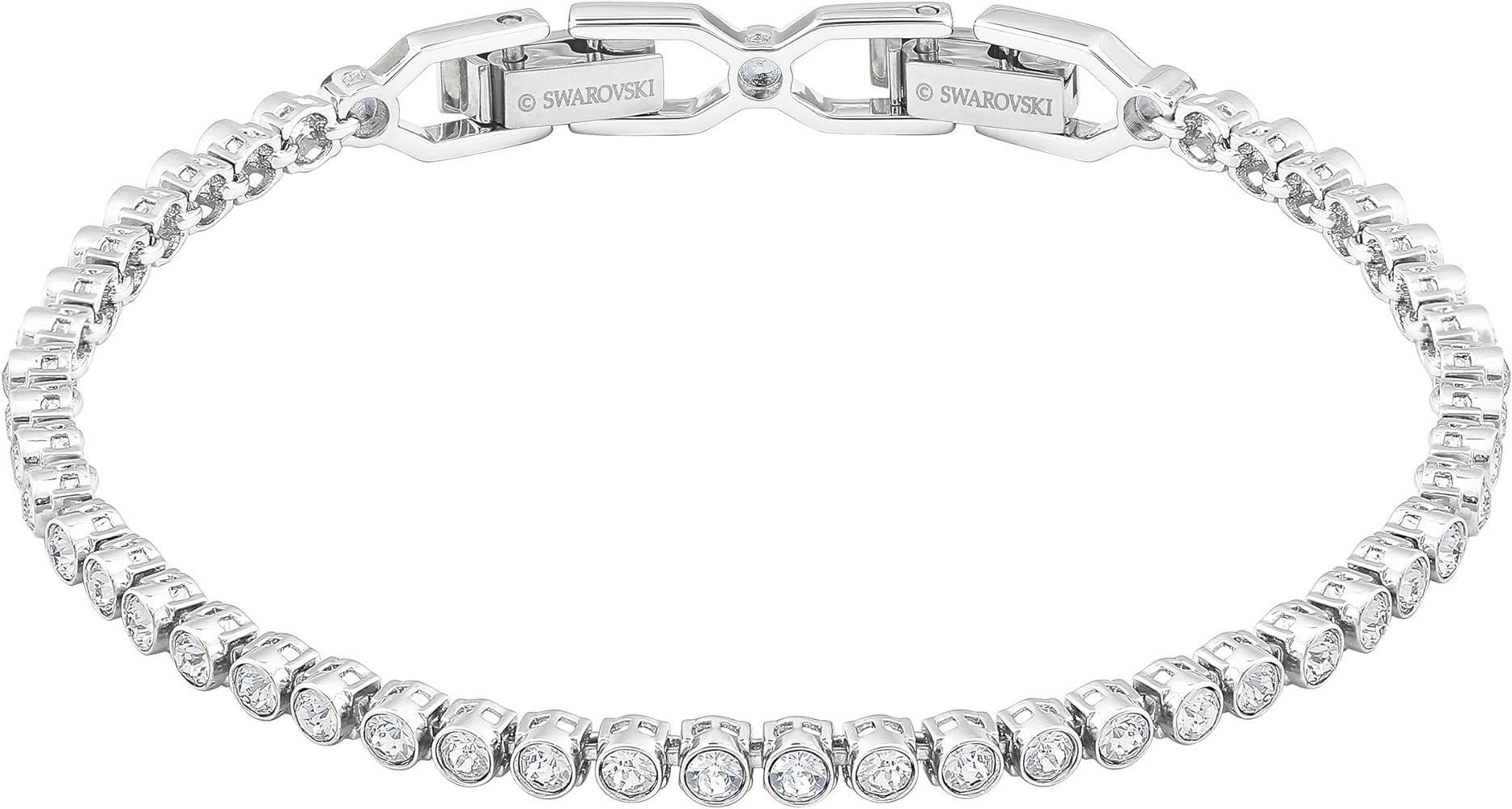 Lắc tay Swarovski Emily trắng - Swarovski Emily bracelet Round cut, White, Rhodium plated