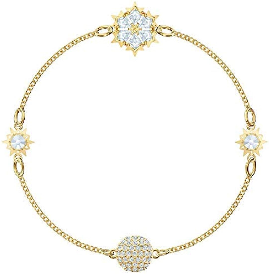 Lắc tay Swarovski hoa tuyết màu gold sz M - Swarovski Gold-tone Plated Snowflake Strand Bracelet, Size Medium