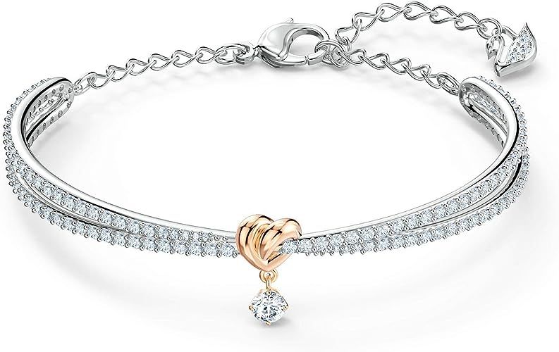Lắc tay Swarovski Lifelong hình tim - Swarovski Lifelong Heart bangle Heart, White, Mixed metal finish