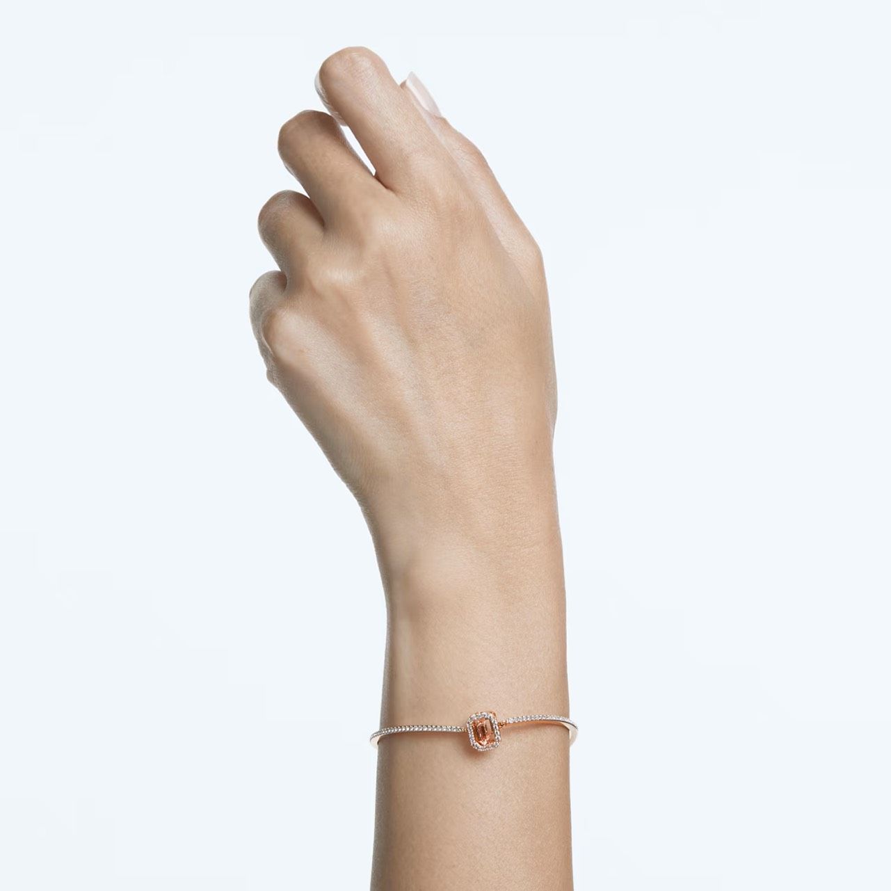 Lắc tay Swarovski Millenia đá nhảy hồng - Swarovski Millenia bangle Octagon cut, Pavé, Pink, Rose gold-tone plated
