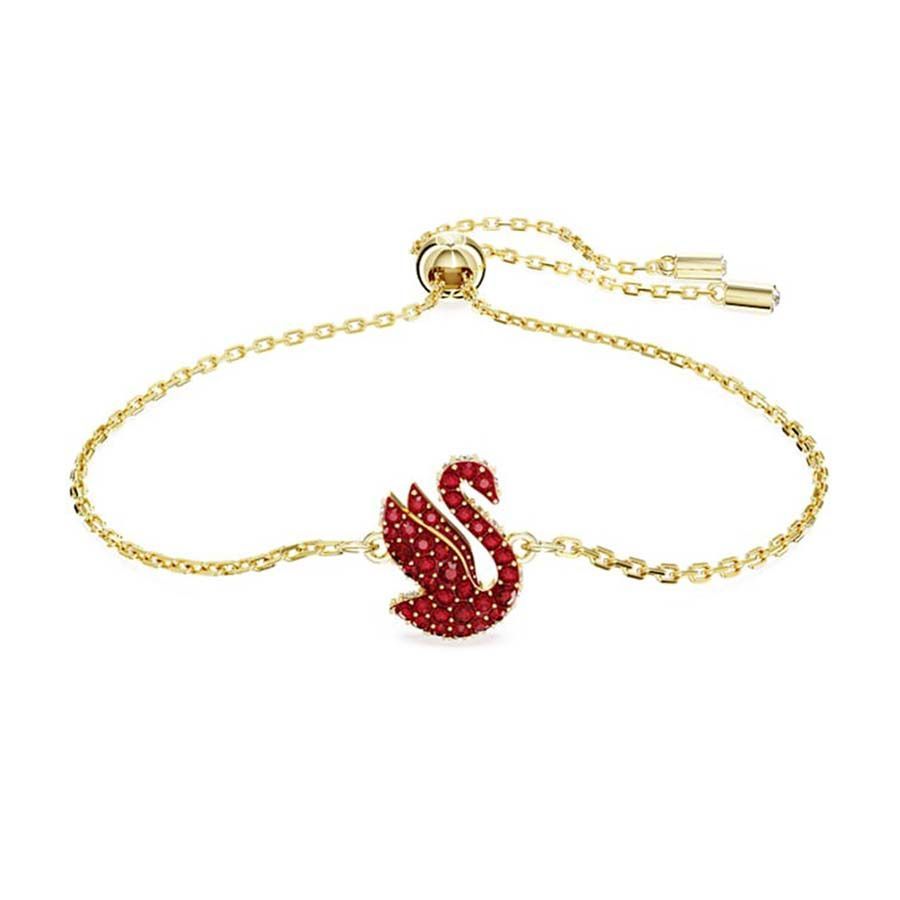 Lắc tay Swarovski tung cánh đỏ mẫu mới - Swarovski Swarovski Iconic Swan bracelet Swan, Small, Red, Gold-tone plated