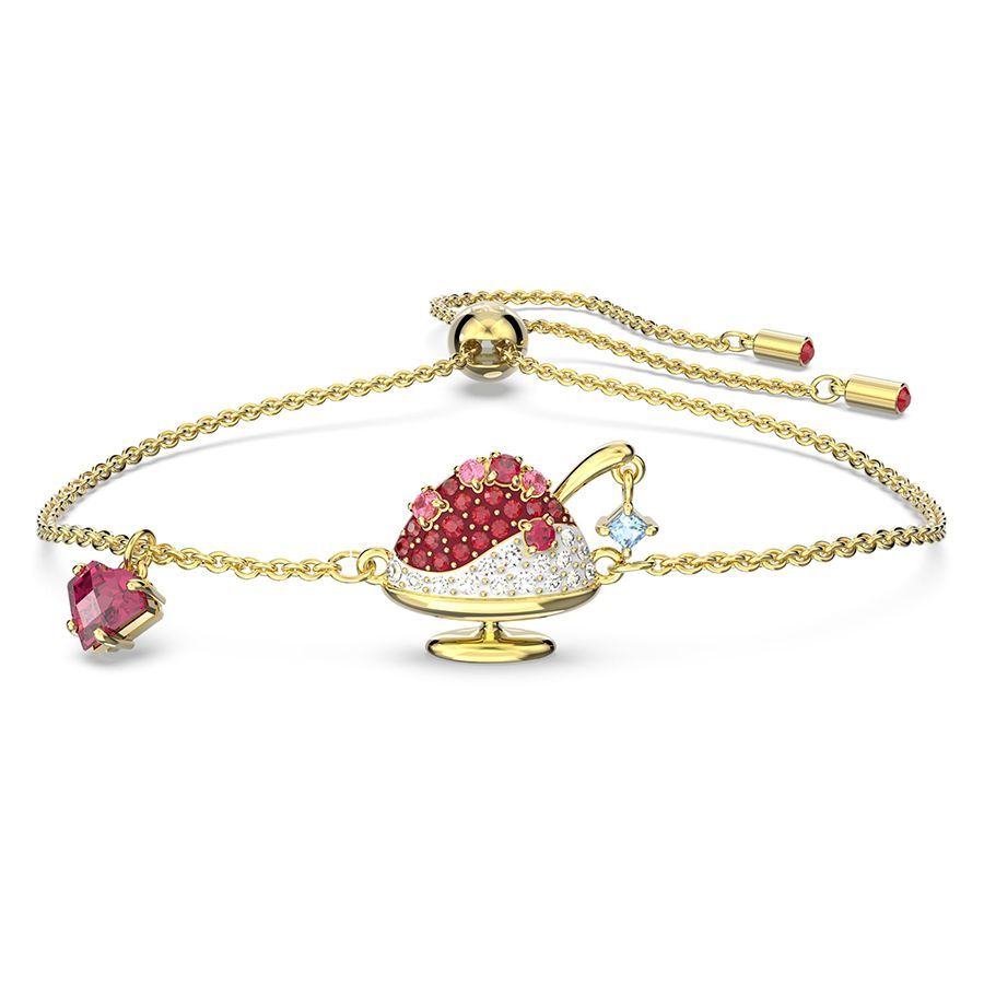 Cariti bracelet Red bean ice, Red, Gold-tone plated