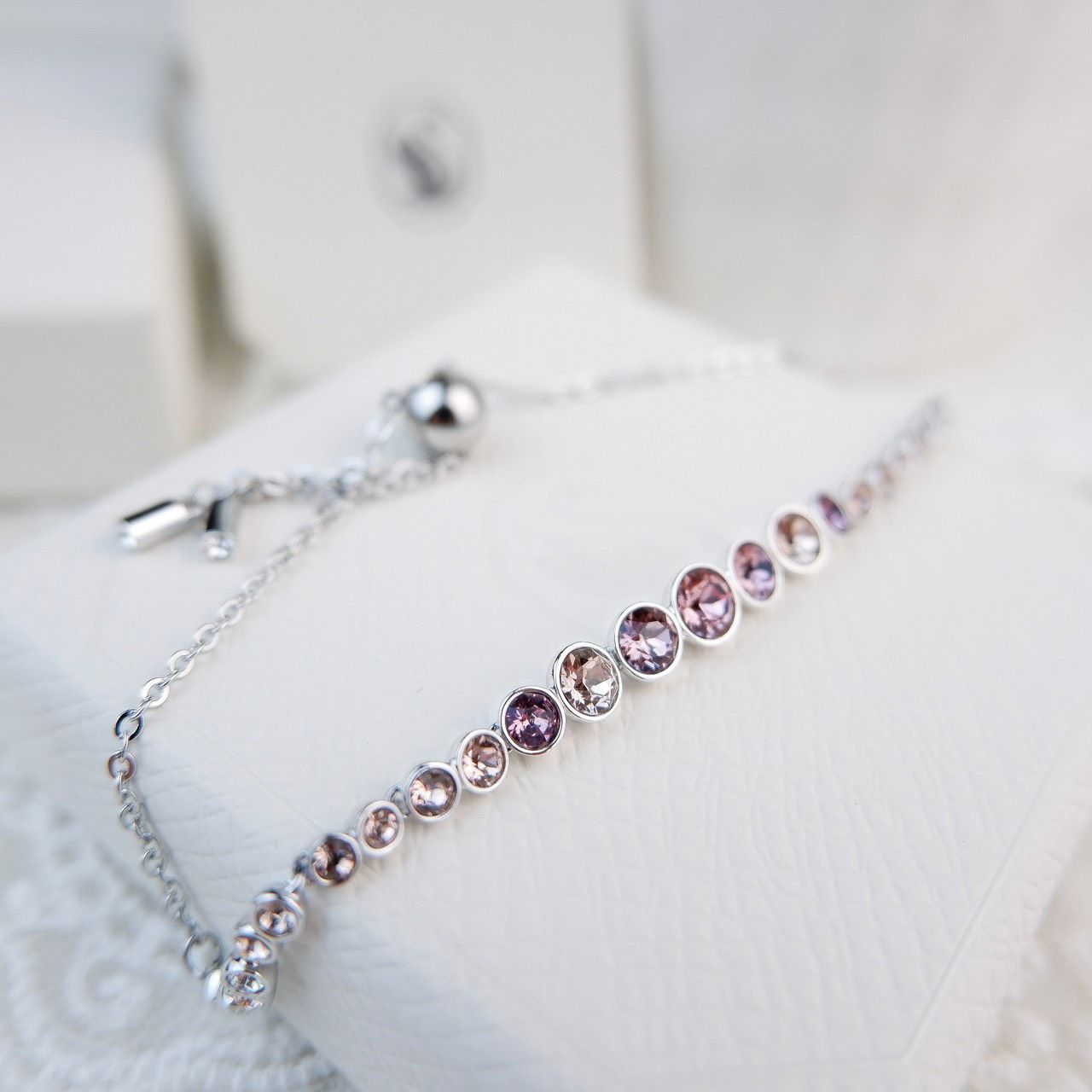 Lắc pha lê Emily hồng dạng rút Swarovski - Swarovski Emily Collection Bracelet