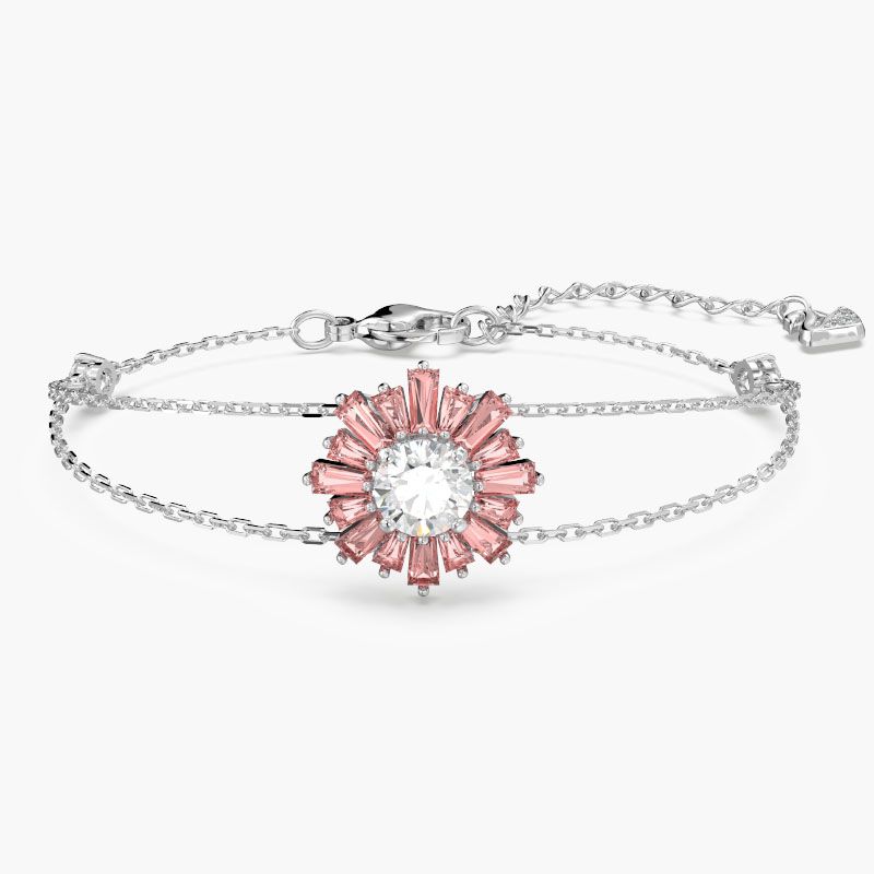 Lắc tay Swarovski Sunshine hồng - Swarovski Sunshine bracelet Mixed cuts, Sun, Pink, Rhodium plated