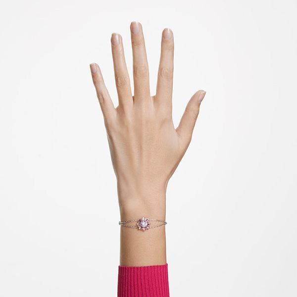 Lắc tay Swarovski Sunshine hồng - Swarovski Sunshine bracelet Mixed cuts, Sun, Pink, Rhodium plated