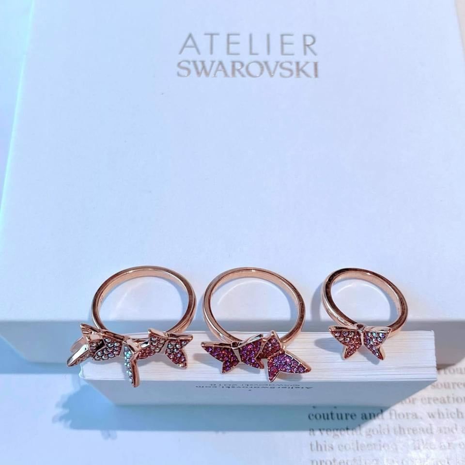 Set Nhẫn Swarovski Lilia hồng size 52- Swarovski Ladies Lilia Ring Set Size 52 (set gồm 3c)