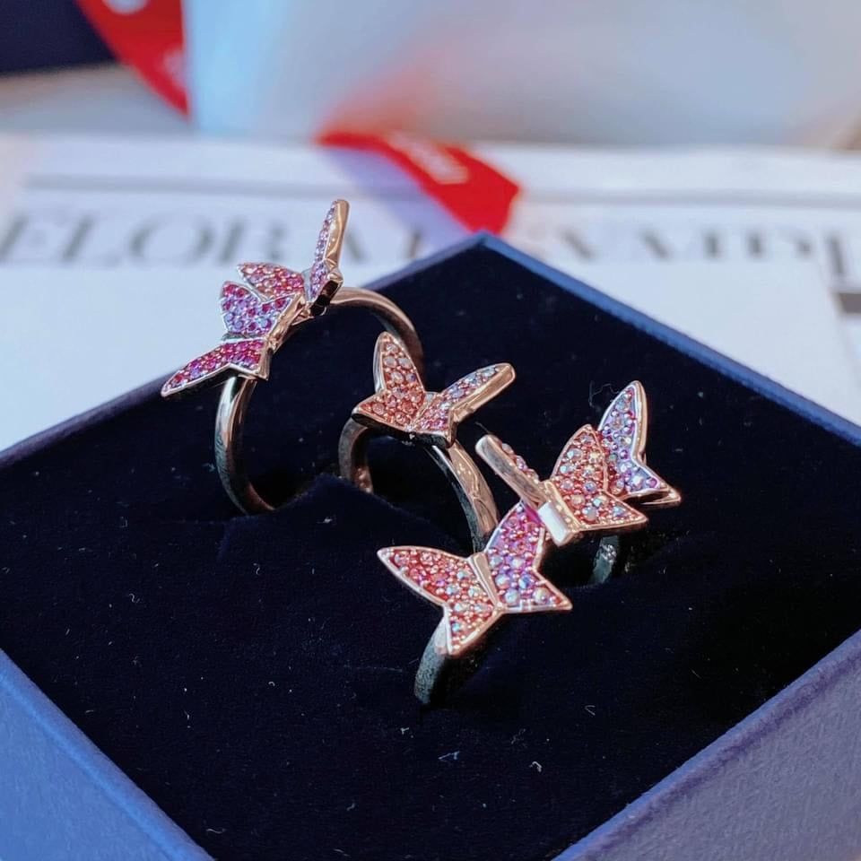 Set Nhẫn Swarovski Lilia hồng size 52- Swarovski Ladies Lilia Ring Set Size 52 (set gồm 3c)