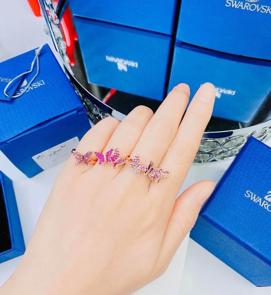 Set Nhẫn Swarovski Lilia hồng size 52- Swarovski Ladies Lilia Ring Set Size 52 (set gồm 3c)