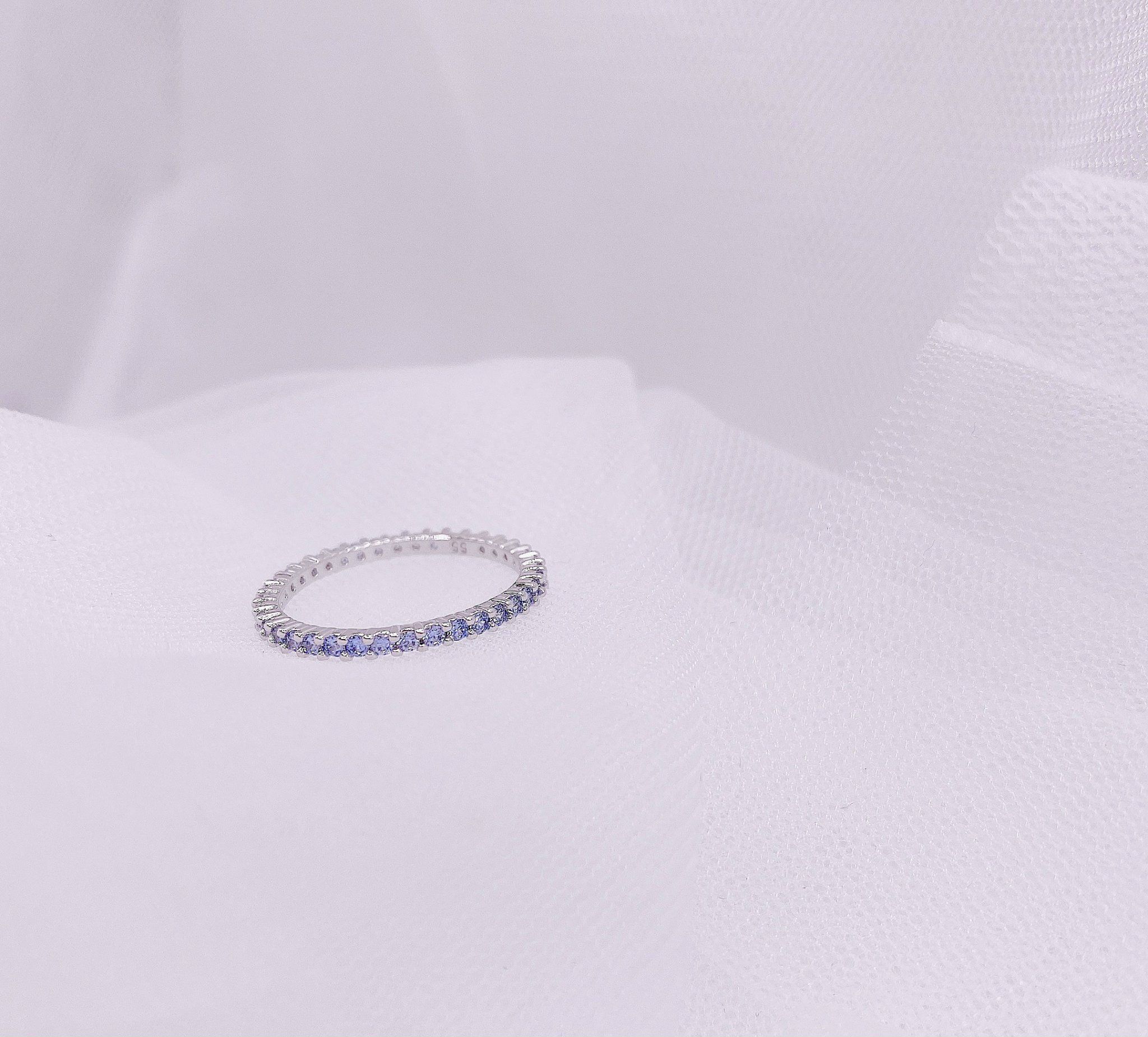Nhẫn Swarovski Vittore trắng viền xanh size 55 - Swarovski Vittore Ring, Size 55