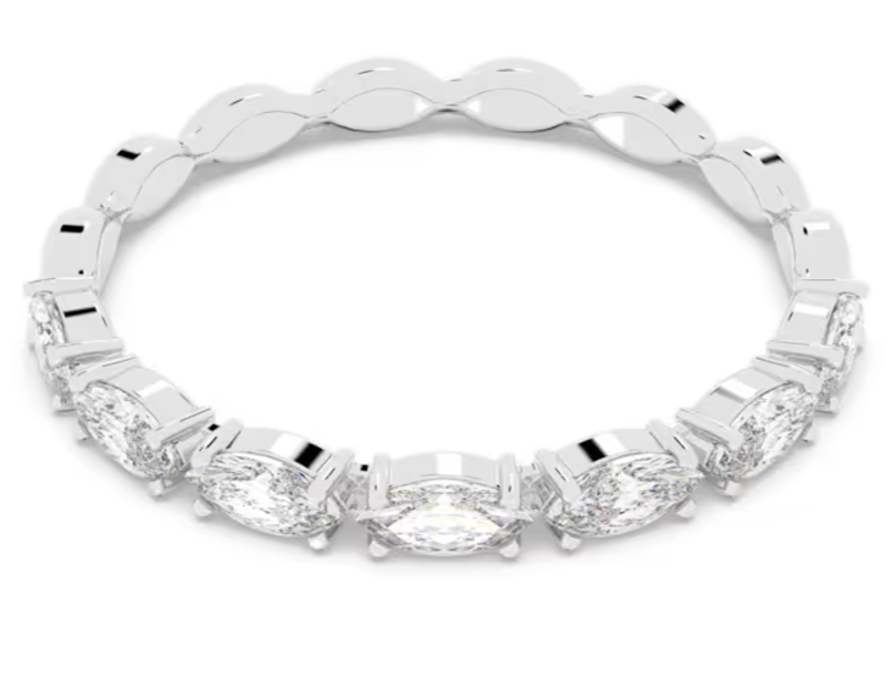 Matrix Vittore ring Marquise cut, White, Rhodium plated