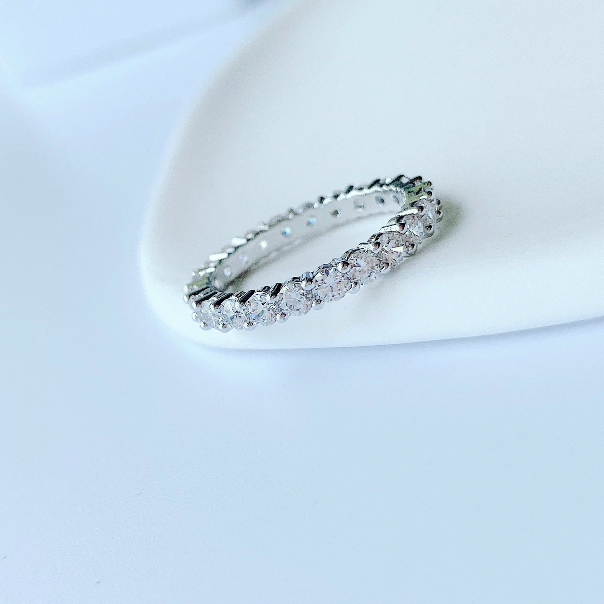 Nhẫn Swarovski Vittore XL trắng - Swarovski Vittore XL ring Round cut, White, Rhodium plated