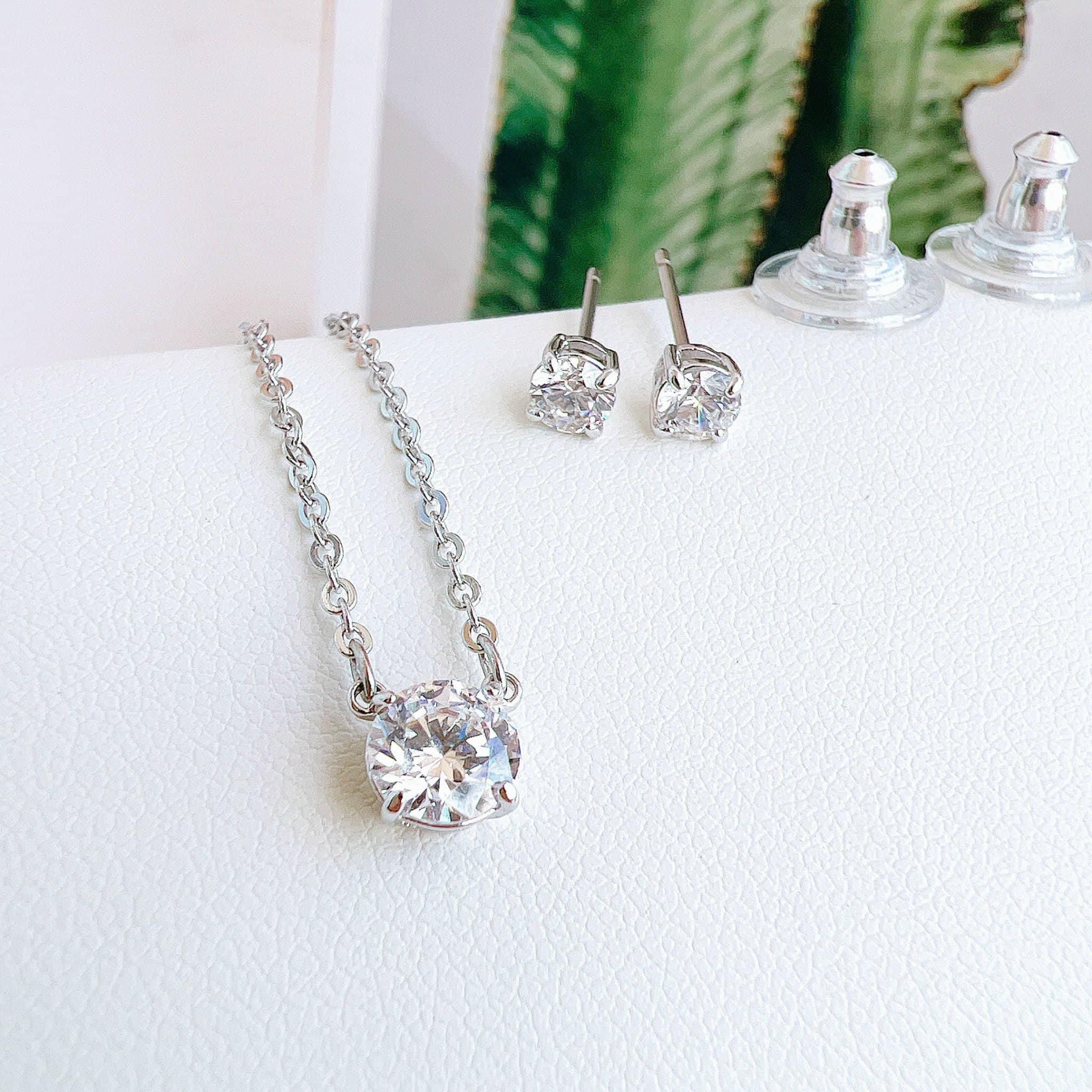 Set bi Swarovski Attract trắng - Swarovski Attract set Round cut, White, Rhodium plated