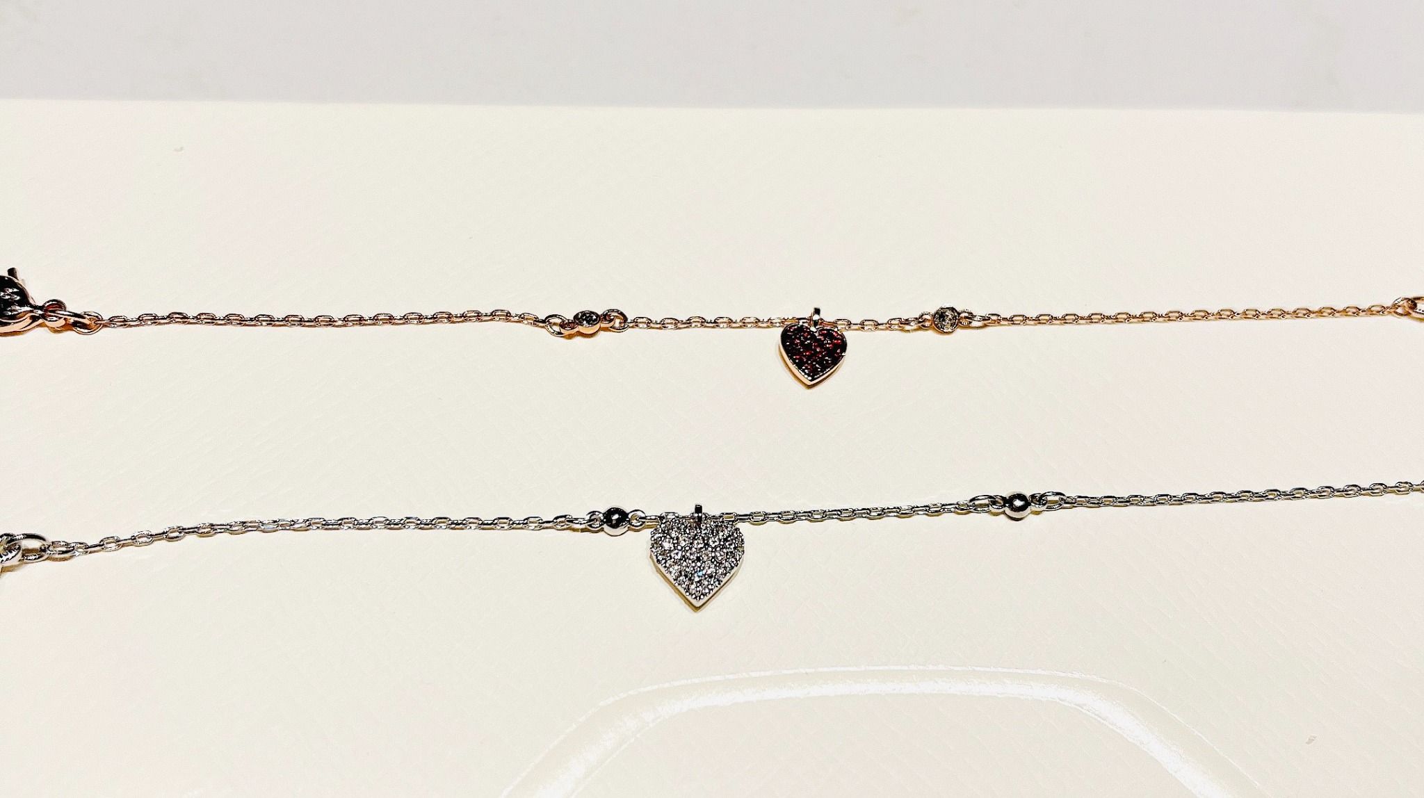 Crystal Wishes bracelet Set (2), Heart, Red, Mixed metal finish