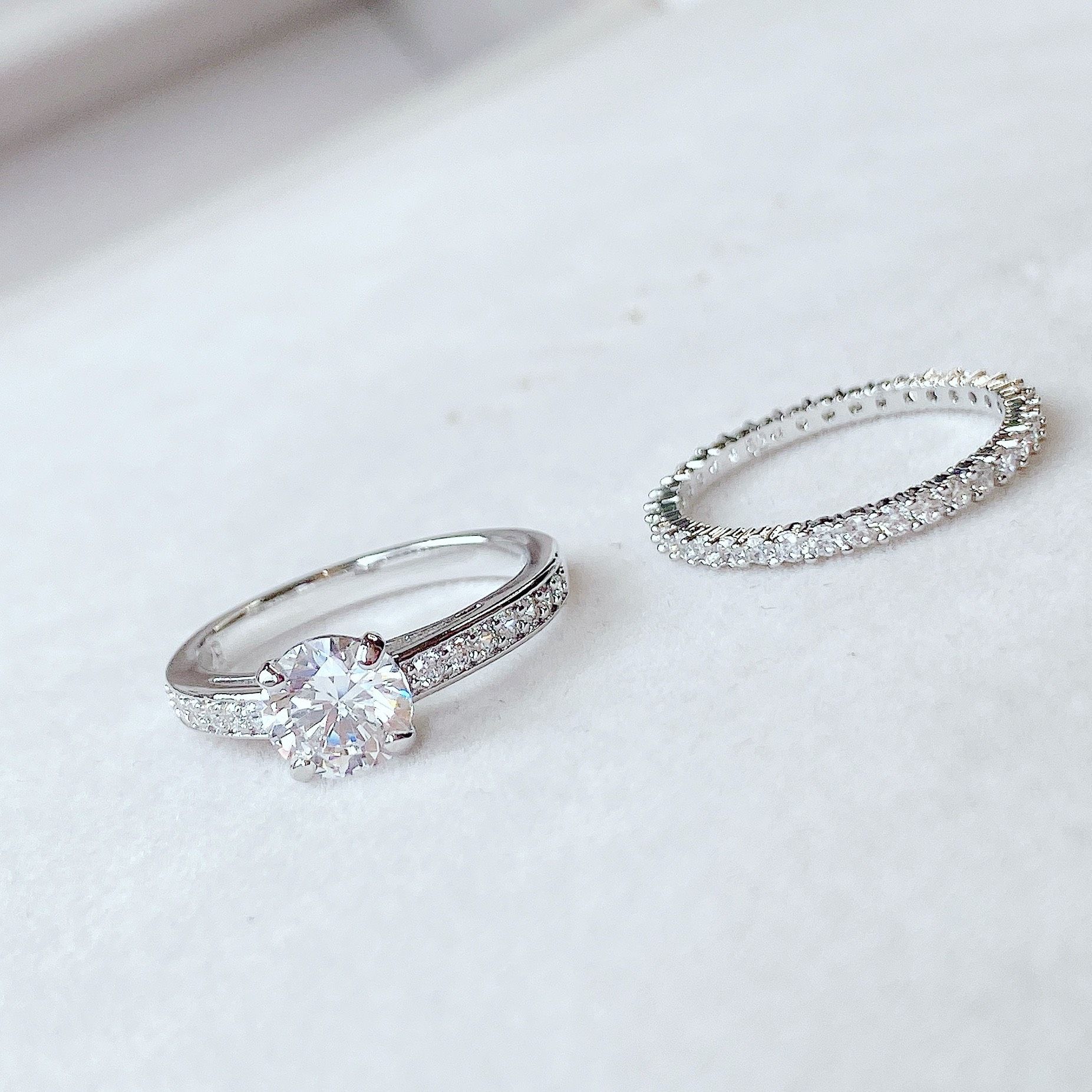 Set nhẫn cầu hôn Swarovski - Swarovski I Do Ring Set White, Rhodium Plating