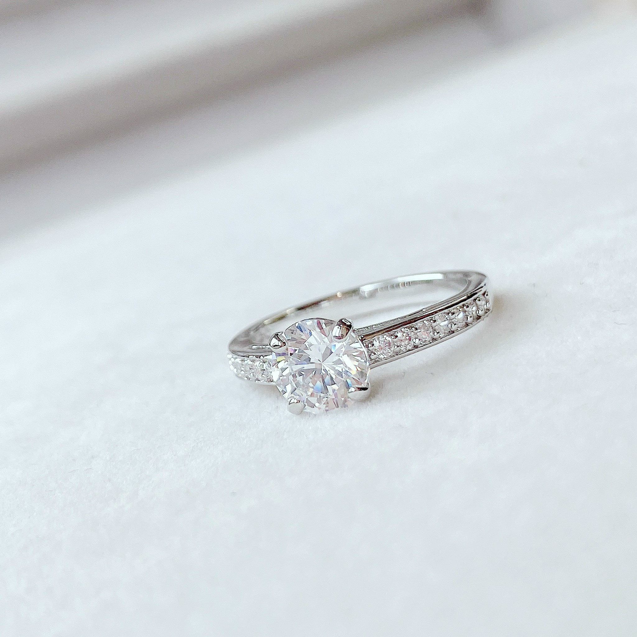 Set nhẫn cầu hôn Swarovski - Swarovski I Do Ring Set White, Rhodium Plating