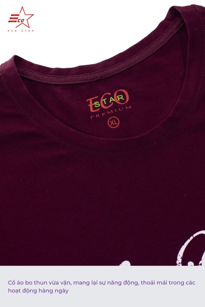 ECOSTAR, t-shirt Soft wash , cổ tròn, red,TM-009-M1-I0001