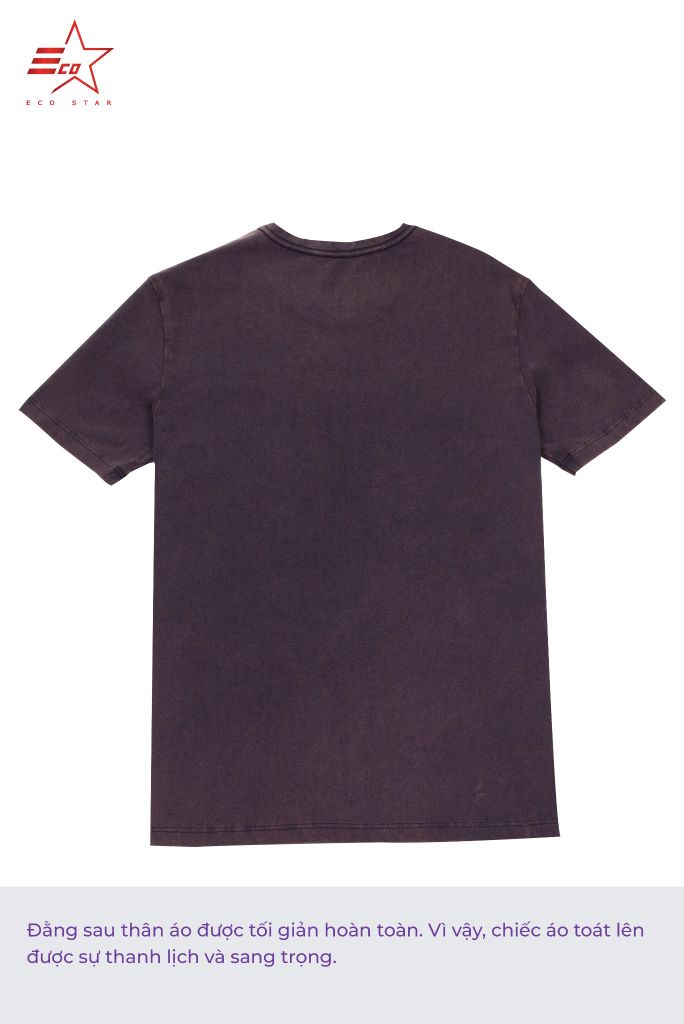ECOSTAR, t-shirt Acid wash , cổ tròn, Purple,TM-009-M4-I0001