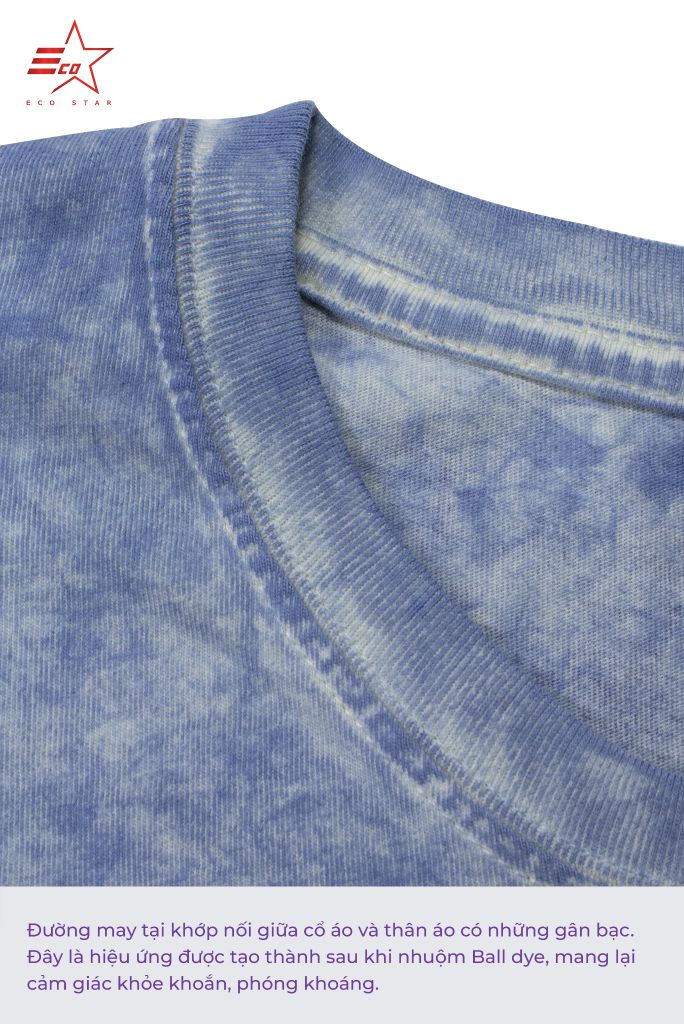 ECOSTAR, t-shirt Ball dye , cổ tròn, Blue,TM-010FS-M1-I0004