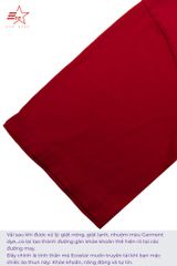 ECOSTAR, t-shirt garment dye , cổ trụ, Red,TM-012-M2-I0003