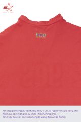 ECOSTAR, t-shirt garment dye , cổ trụ, Red,TM-012-M2-I0003