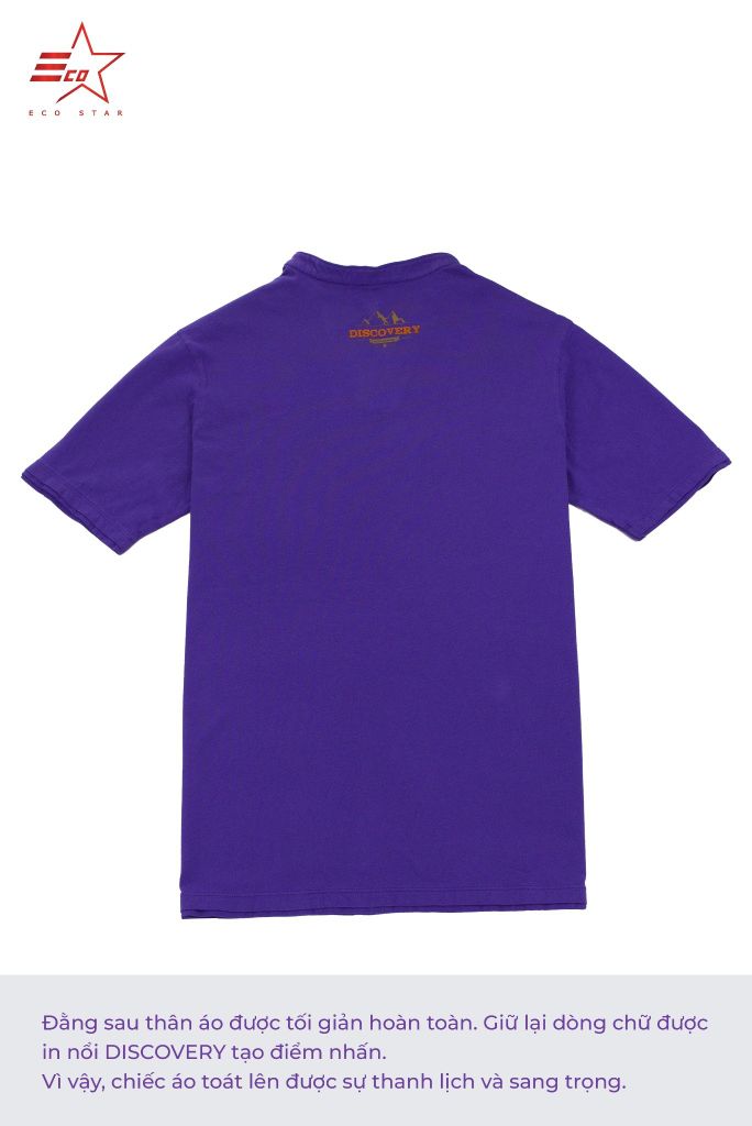 ECOSTAR, t-shirt garment dye , cổ trụ, Purple,TM-012-M3-I0002