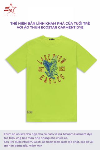 ECOSTAR, t-shirt garment dye , cổ tròn, Green,TM-010-M1-I0005