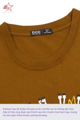 ECOSTAR, t-shirt garment dye , cổ tròn, Brown,TM-010-M4-I0005