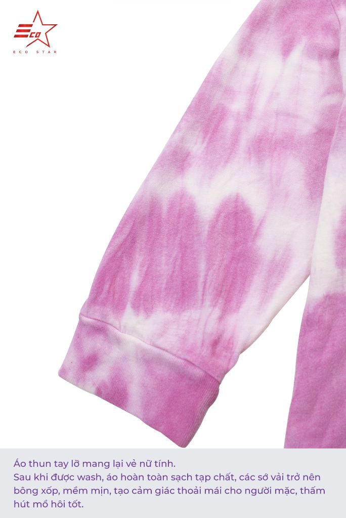 ECOSTAR, t-shirt tie dye , cổ tròn, Pink,TW-010-M1-I0000