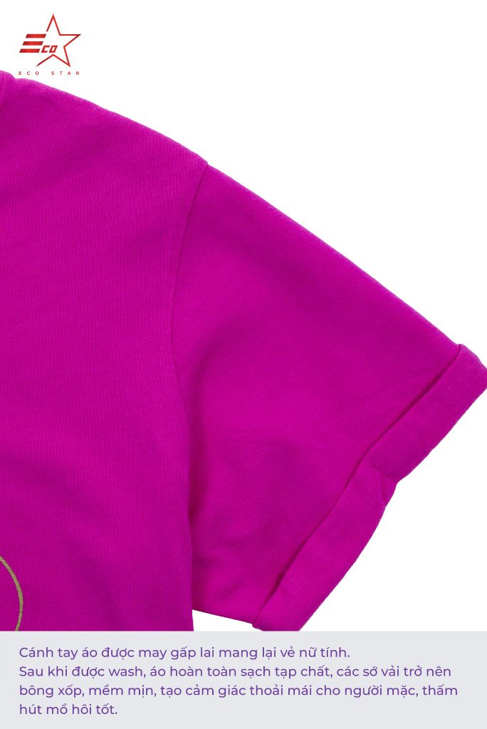 ECOSTAR, t-shirt garment dye , cổ tròn, Pink,TW-001-M1-I0001